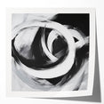 Large Abstract Wall Art – Bold Black and White Circular Motion Canvas