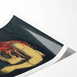 Expressionist Art: Emotional Abstract Portrait in Bold Red and Black