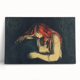 Expressionist Art: Emotional Abstract Portrait in Bold Red and Black