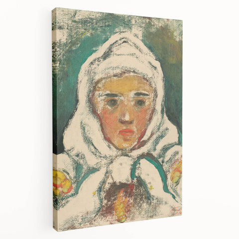 Realism Art Print: Expressive Villager Portrait Realism Canvas Wall Art