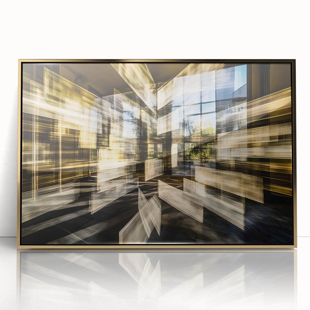 Architectural Burst – Modern Dynamic Abstract Motion Wall Art