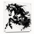 Abstract Black and White Horse Bedroom Wall Art – Framed & Canvas