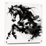 Abstract Black and White Horse Bedroom Wall Art – Framed & Canvas