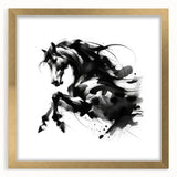 Abstract Black and White Horse Bedroom Wall Art – Framed & Canvas