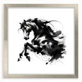 Abstract Black and White Horse Bedroom Wall Art – Framed & Canvas