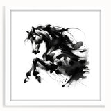Abstract Black and White Horse Bedroom Wall Art – Framed & Canvas