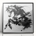 Abstract Black and White Horse Bedroom Wall Art – Framed & Canvas