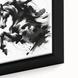 Abstract Black and White Horse Bedroom Wall Art – Framed & Canvas