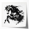 Abstract Black and White Horse Bedroom Wall Art – Framed & Canvas