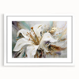 Elegant White Lily – Modern Floral Wall Art for Living Room