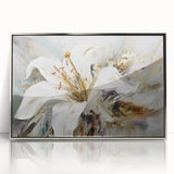 Elegant White Lily – Modern Floral Wall Art for Living Room