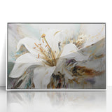 Elegant White Lily – Modern Floral Wall Art for Living Room