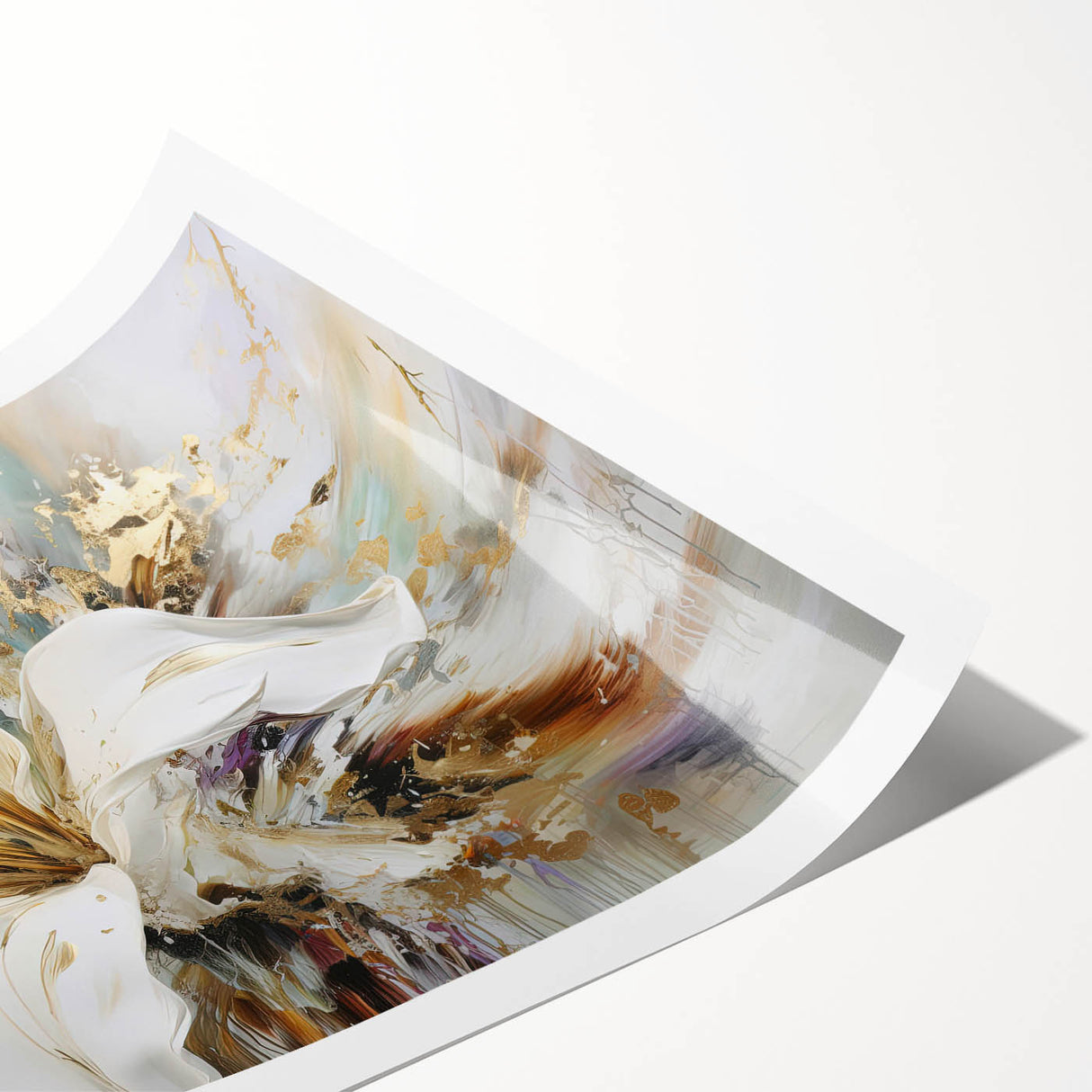 Elegant White Lily – Modern Floral Wall Art for Living Room