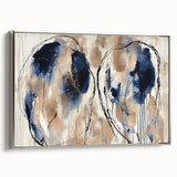 Elegant Office Wall Art - Navy Blue & Gold Corporate Decor