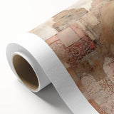 Abstract architectural wall art on rolled canvas, showcasing geometric shapes in shades of blue and gray, ideal for modern home decor. Perfect for adding a touch of contemporary elegance to living spaces.