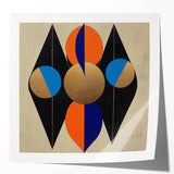 Geometric Wall Art Prints - Bold Abstract Design with Gold Highlights