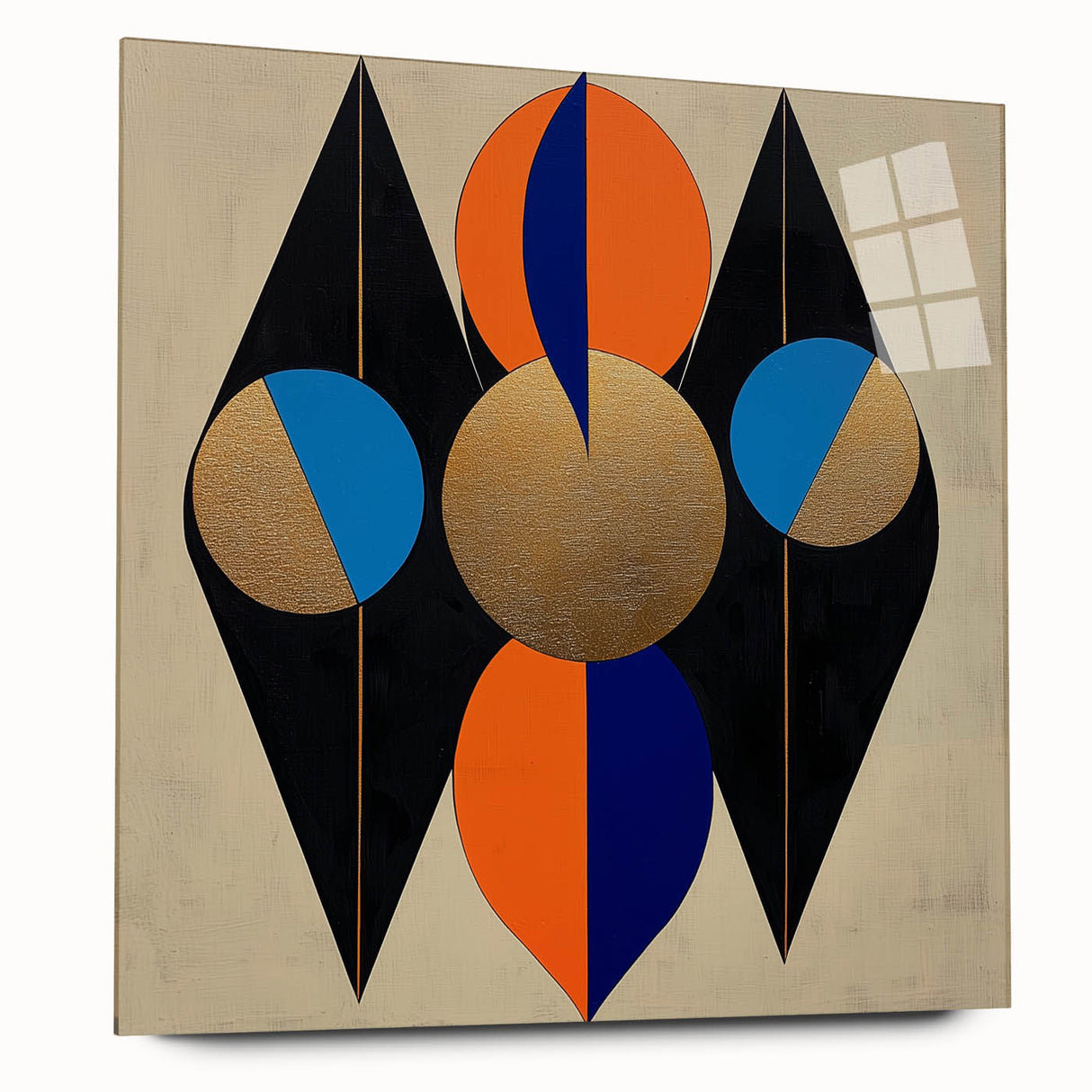 Geometric Wall Art Prints - Bold Abstract Design with Gold Highlights