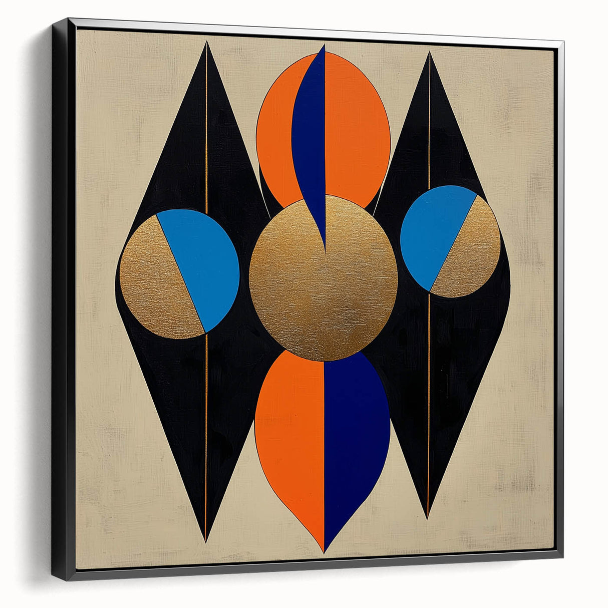 Geometric Wall Art Prints - Bold Abstract Design with Gold Highlights