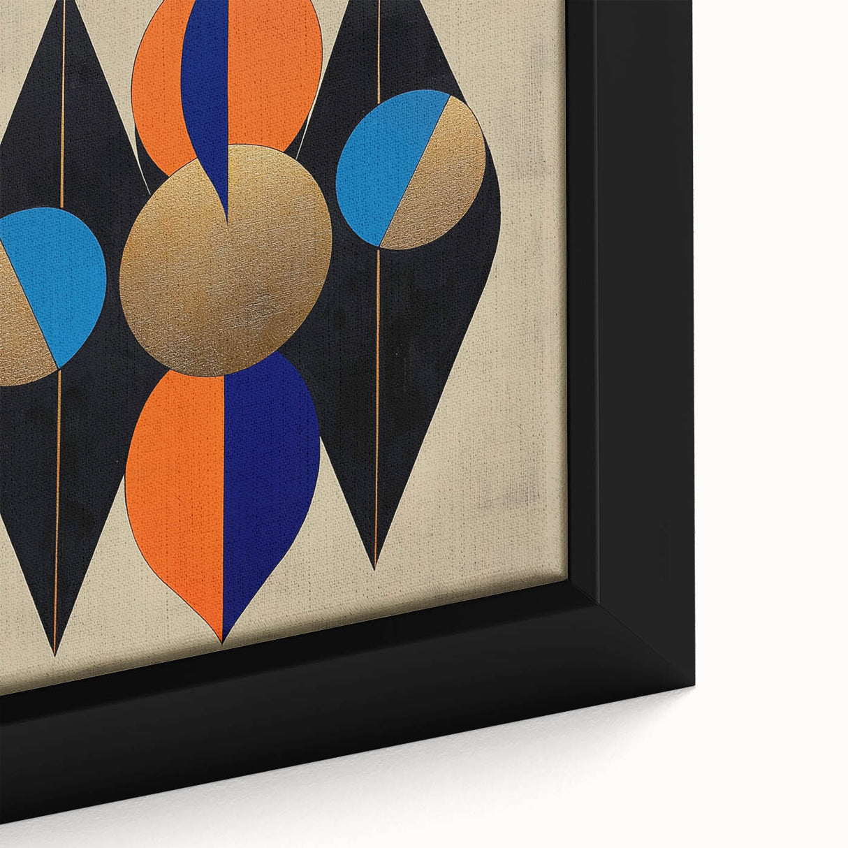 Geometric Wall Art Prints - Bold Abstract Design with Gold Highlights