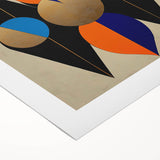 Geometric Wall Art Prints - Bold Abstract Design with Gold Highlights