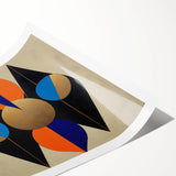 Geometric Wall Art Prints - Bold Abstract Design with Gold Highlights