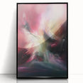 Framed abstract wall art design featuring colorful splatters on a black background, ideal for modern home decor, enhancing living spaces with vibrant creativity.