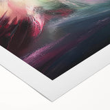 Abstract splatter art on rolled canvas showcasing vibrant colors and dynamic patterns, ideal for modern decor. Packaged securely in a cardboard tube for easy transport.