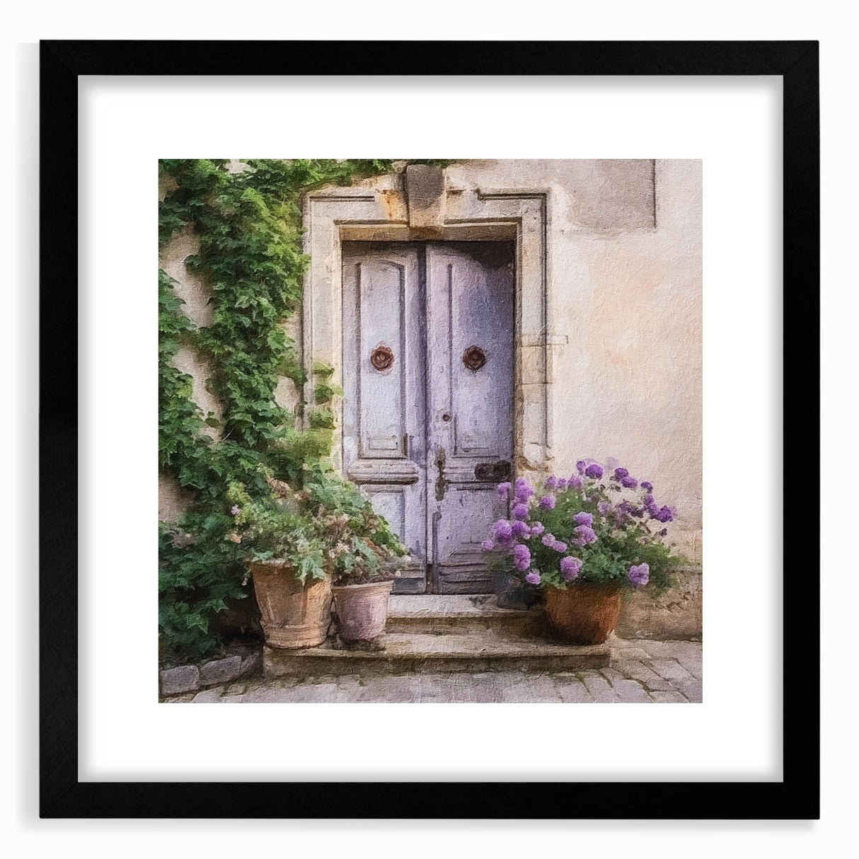 Extra large abstract art print featuring colorful, textured brush strokes on a framed canvas, ideal for living room decor.