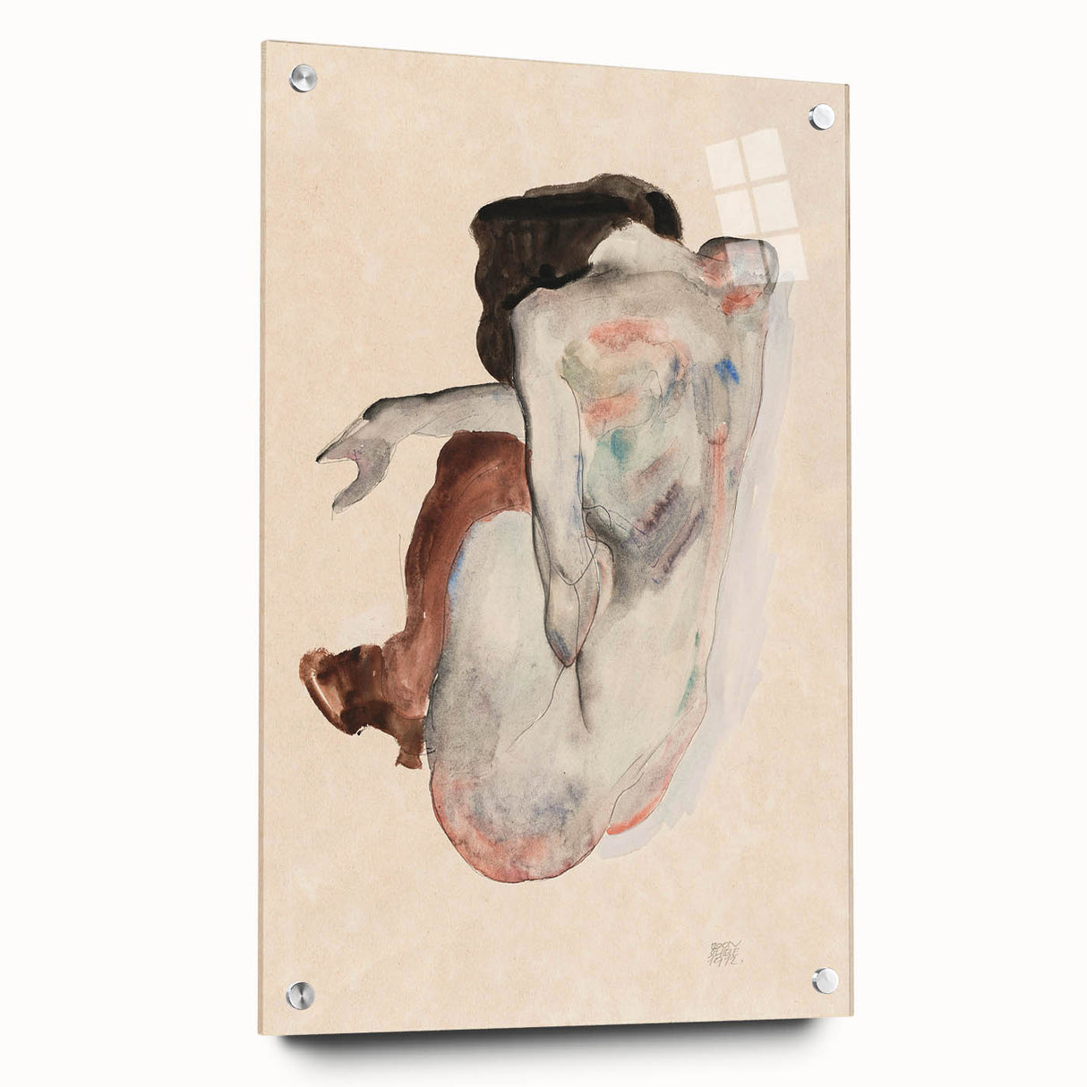 Elegant Art Deco Wall Art - Minimalist Nude Watercolor Illustration