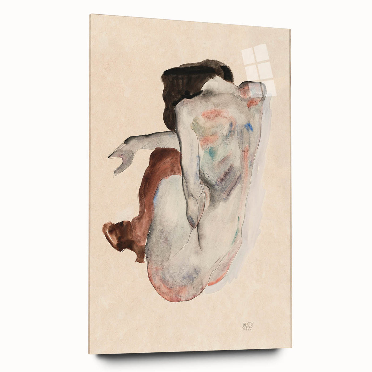 Elegant Art Deco Wall Art - Minimalist Nude Watercolor Illustration