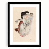 Elegant Art Deco Wall Art - Minimalist Nude Watercolor Illustration