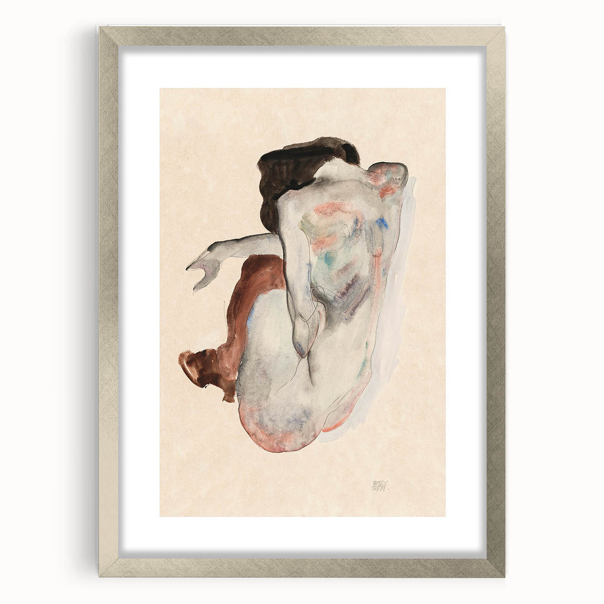 Elegant Art Deco Wall Art - Minimalist Nude Watercolor Illustration