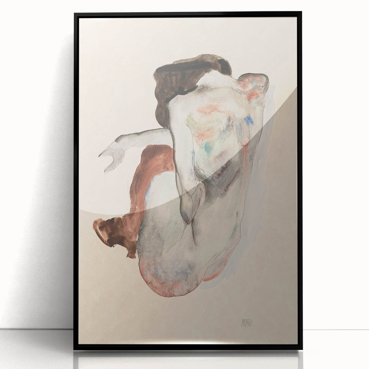Elegant Art Deco Wall Art - Minimalist Nude Watercolor Illustration
