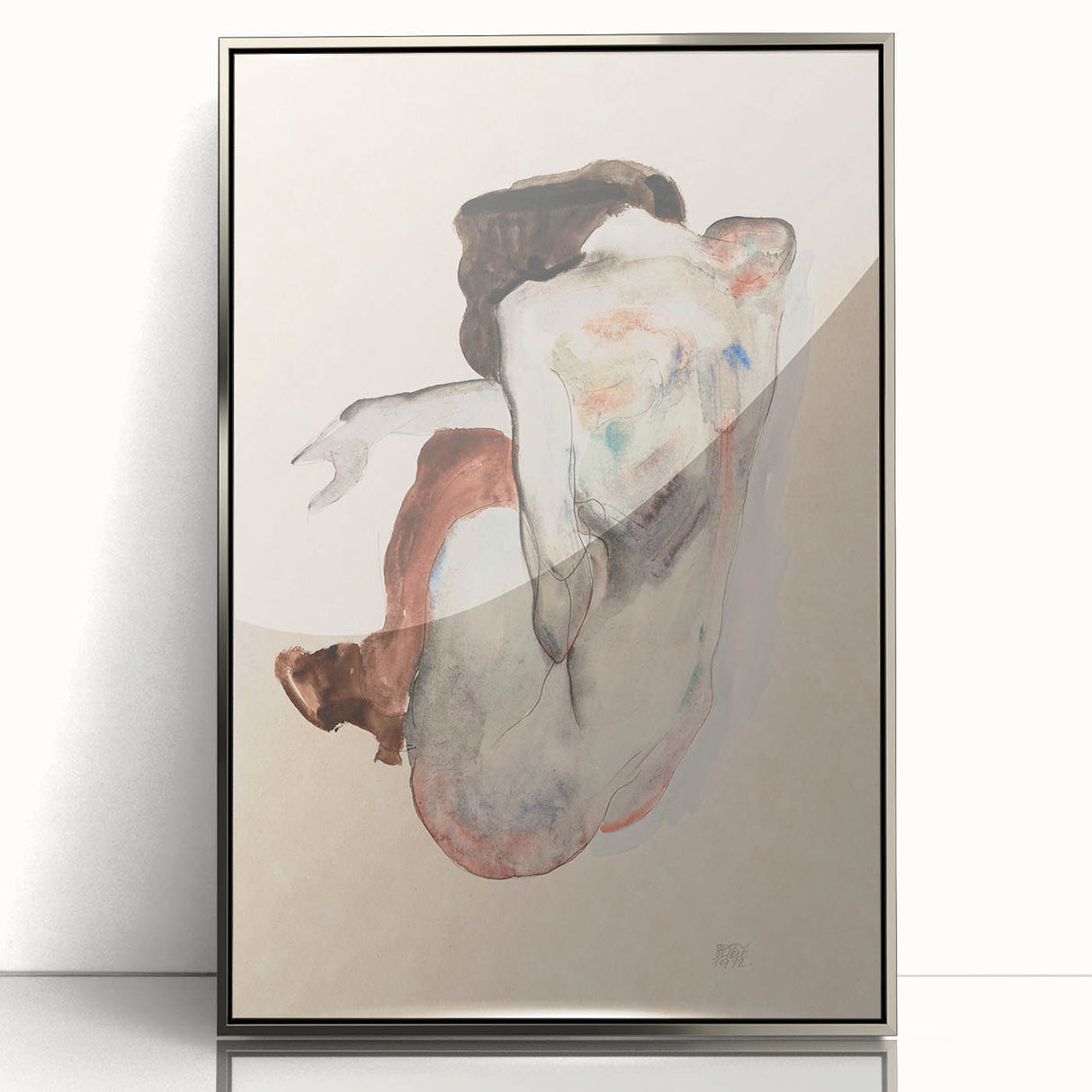 Elegant Art Deco Wall Art - Minimalist Nude Watercolor Illustration