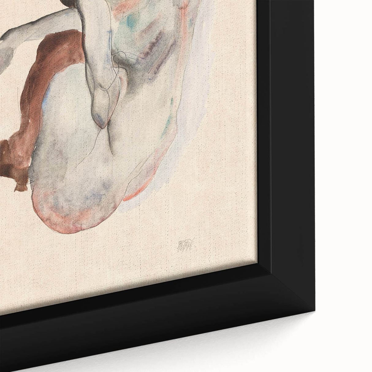 Elegant Art Deco Wall Art - Minimalist Nude Watercolor Illustration