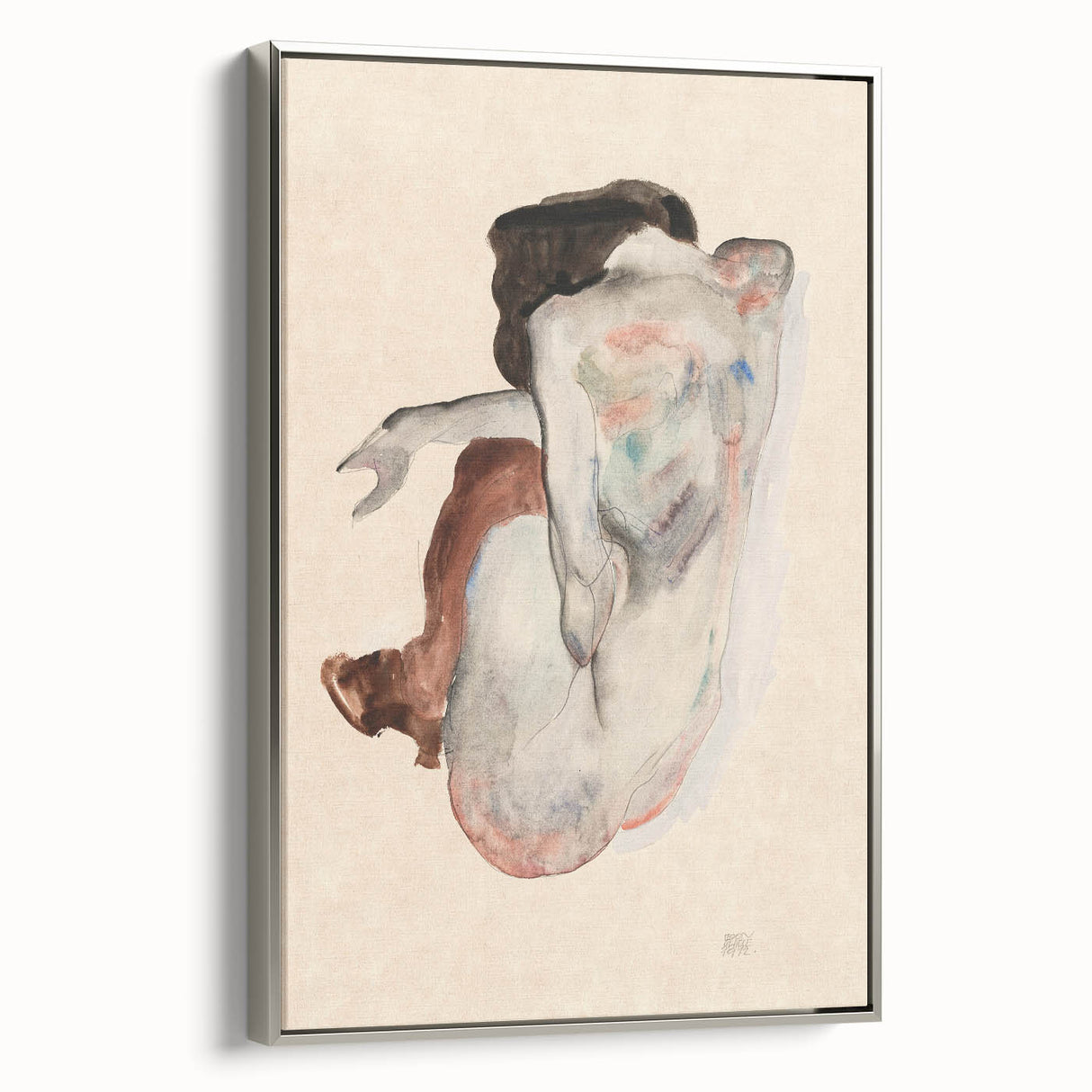 Elegant Art Deco Wall Art - Minimalist Nude Watercolor Illustration