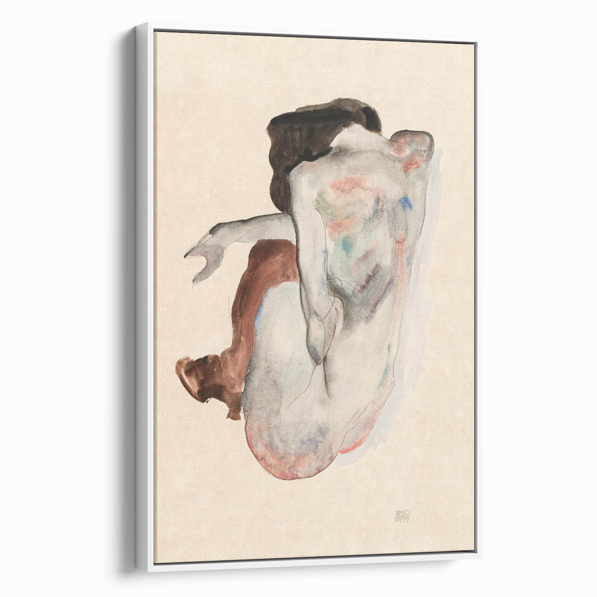 Elegant Art Deco Wall Art - Minimalist Nude Watercolor Illustration