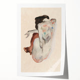 Elegant Art Deco Wall Art - Minimalist Nude Watercolor Illustration