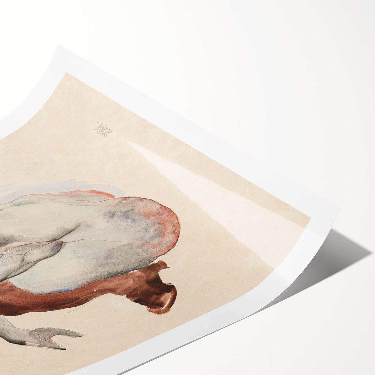 Elegant Art Deco Wall Art - Minimalist Nude Watercolor Illustration