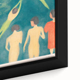 Expressionist Swimming Scene – Serene Boys Bathing Canvas Wall Art