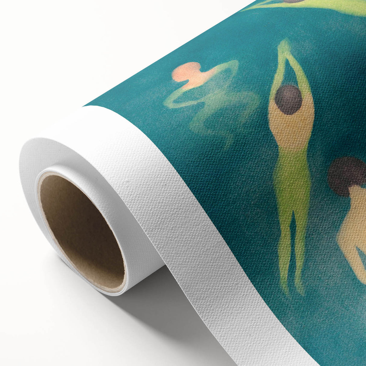 Expressionist Swimming Scene – Serene Boys Bathing Canvas Wall Art