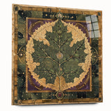 Acrylic wall art featuring a vibrant floral and botanical design, showcased from a side view, highlighting its intricate details and colors, perfect for home decor.