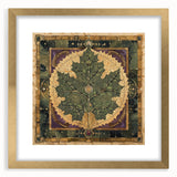 Elegant wall art frame showcasing a floral and botanical design with gold accents, presented with a matte finish, perfect for enhancing home decor.