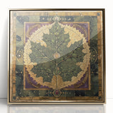 Framed wall art depicting vibrant flowers and botanical leaves in gold acrylic, set against a neutral background, enhancing any modern decor.