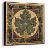 Framed canvas wall art showcasing a vibrant floral and botanical design with black accents, displayed in a stylish side view, perfect for modern home decor.