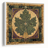 Framed canvas wall art showcasing a vibrant floral design with green leaves, set against a white background, perfect for home decor and aesthetic enhancement.