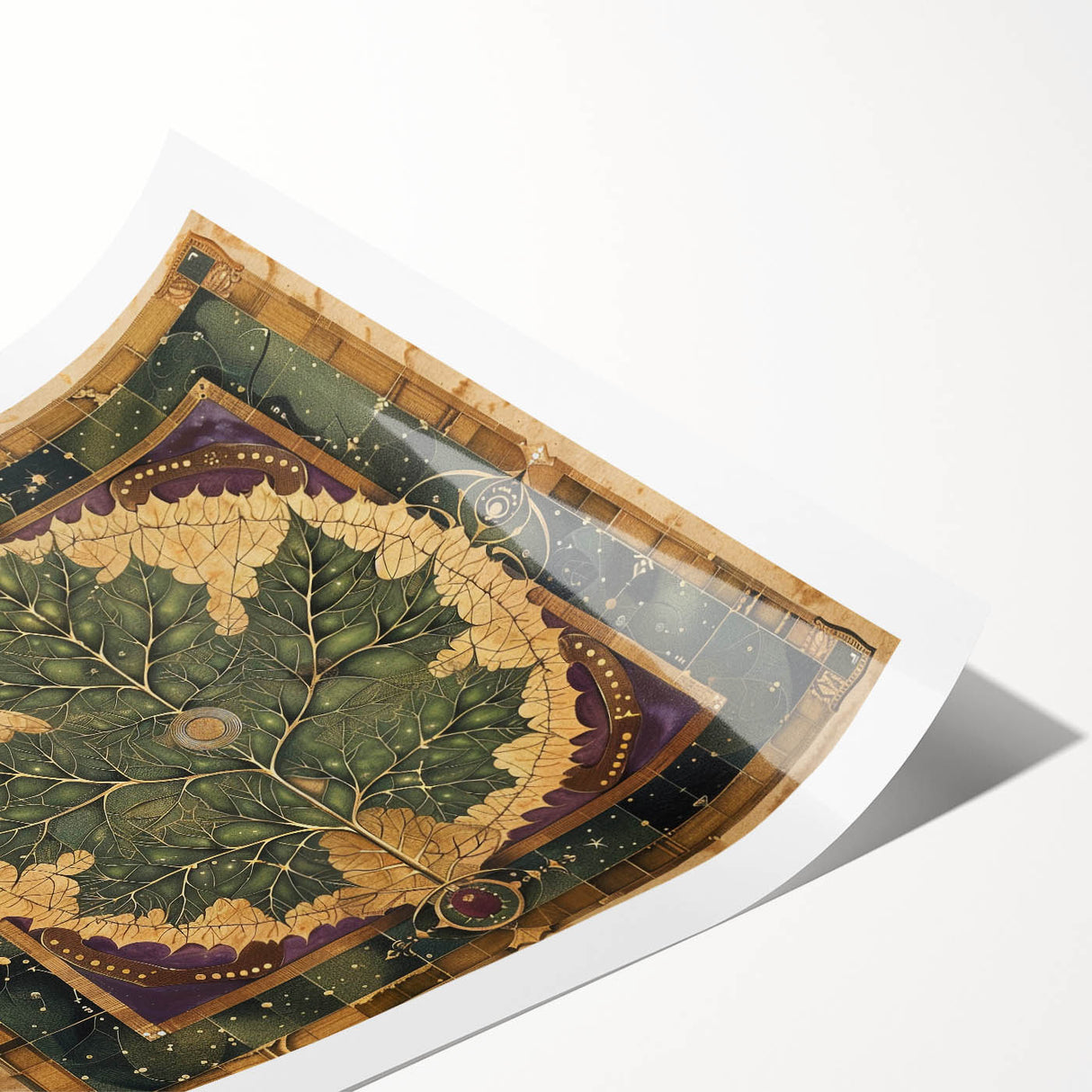 Floral wall art print showcasing vibrant, colorful flowers and lush green leaves, rolled and packaged in a protective cardboard tube for easy display. Perfect for home decor.