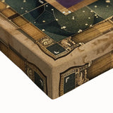 Close-up of a vibrant floral wall art stretched canvas showcasing intricate flower and leaf designs with rich colors, ideal for home decor enhancement.