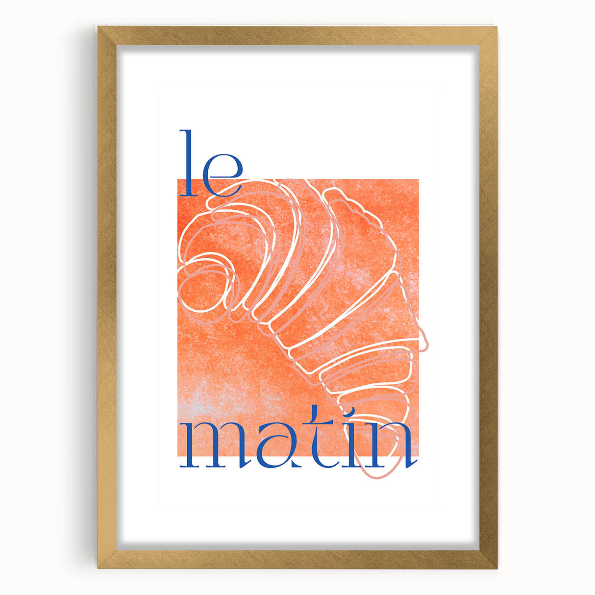 Extra large abstract art print with textured design in gold and cream, framed and matted, ideal for living room decor.