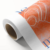 Art deco poster of food and drinks in muted pastel colors on rolled canvas, ideal for dining room wall art.